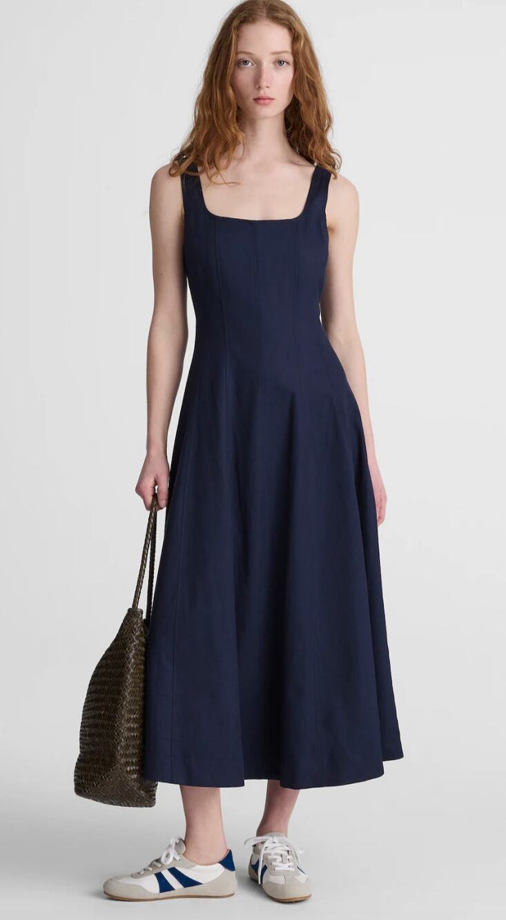 Madewell | NWT The Rylee Midi Dress Classic Navy Blue Sleeveless | Sz 12